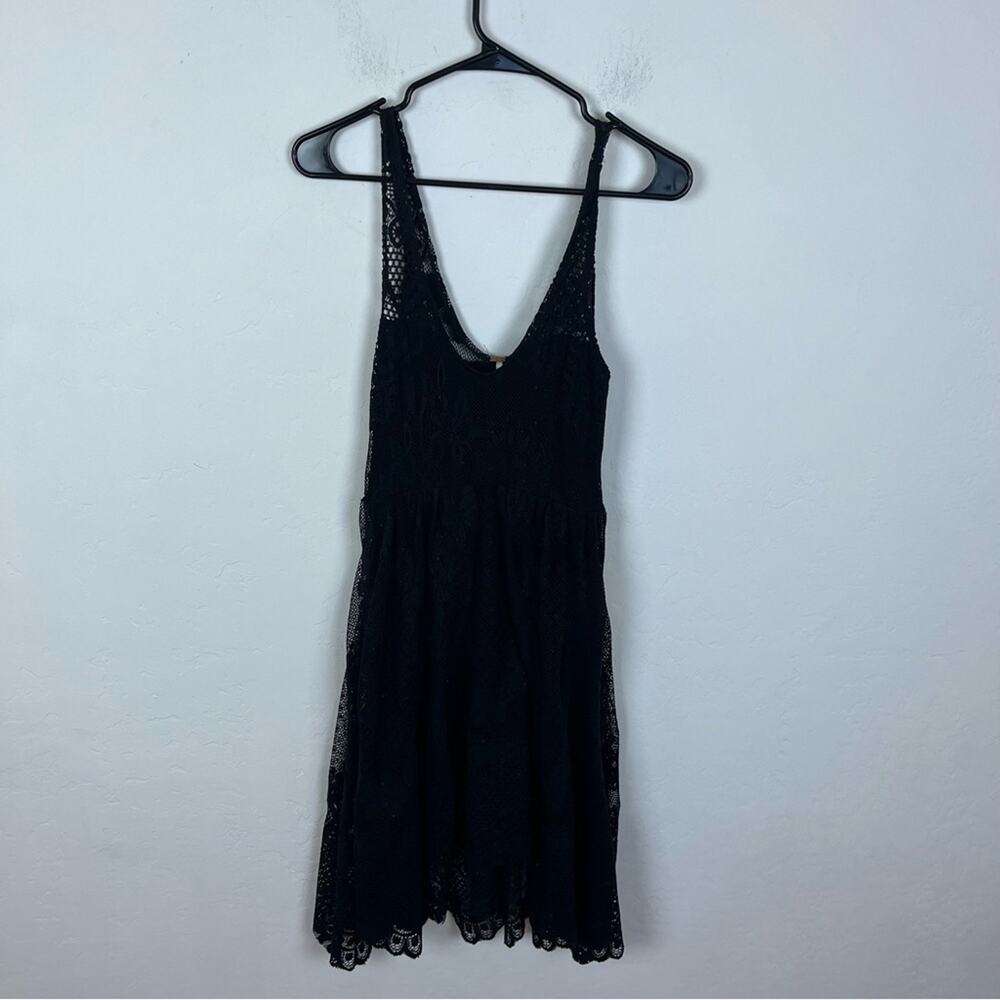 Free People Black Lace Mini Dress